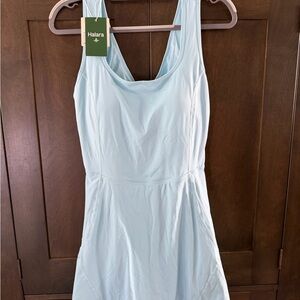 Softlyzero Airy U neck Twisted Cool Touch Dance Active Dress Loka Blue Size XL